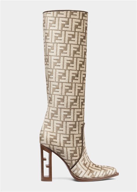 fendi over the knee boots sale|Fendi vitello jacquard knee boots.